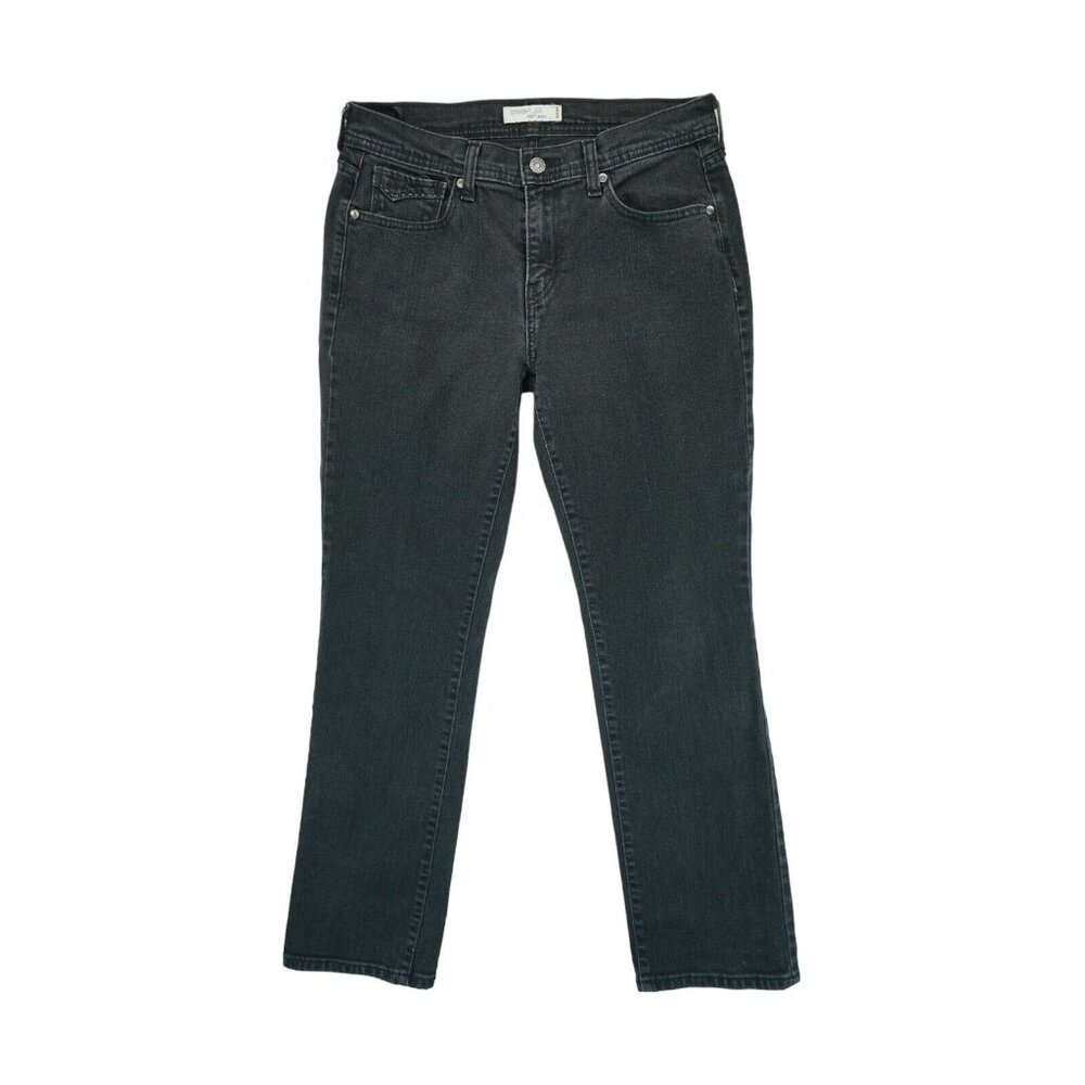 Levi's 505 Straight Leg Black Denim Jeans Womens Waist 30" Mid Rise‎
